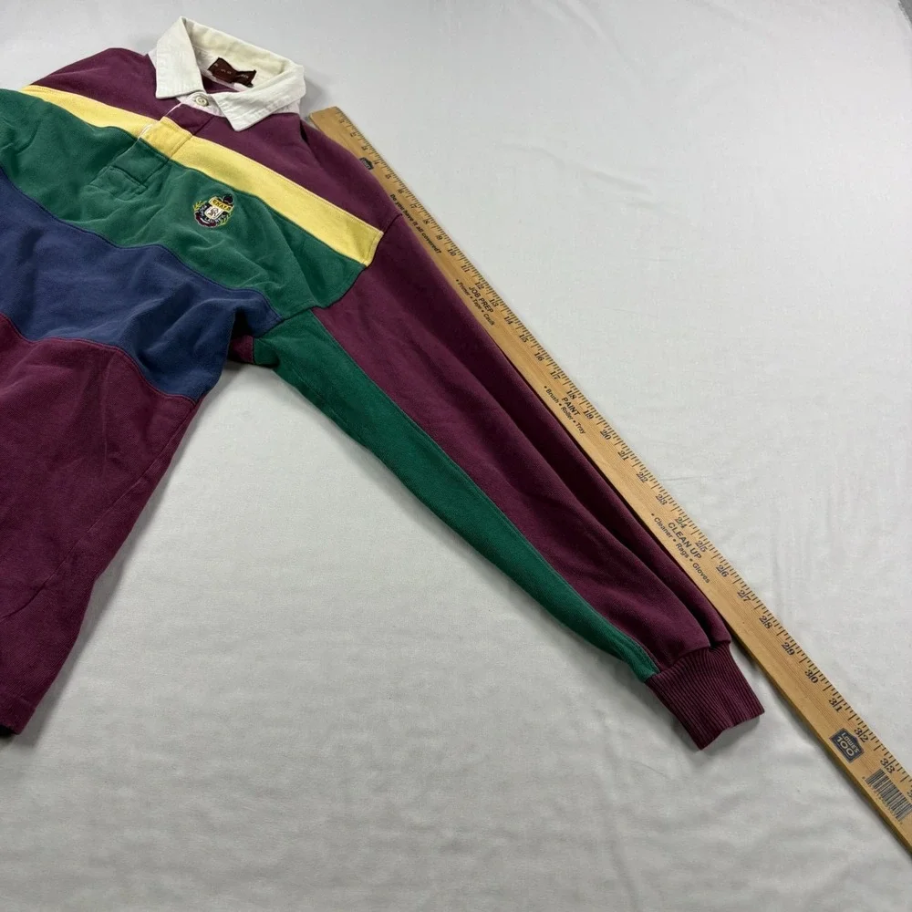 Vintage Chaps Ralph Lauren Rugby Shirt Mens XL Colorblock Long Sleeve 90s